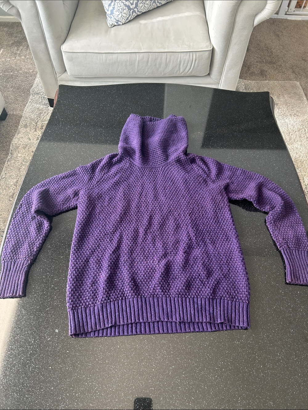 GAP Men's Purple Textured Turtleneck Sweater